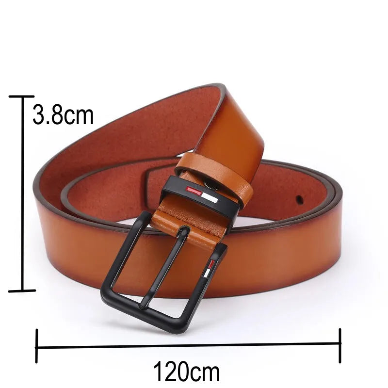 Men's PU Leather Alloy Pin Square Buckle Belt Business Leisure Belts 2025