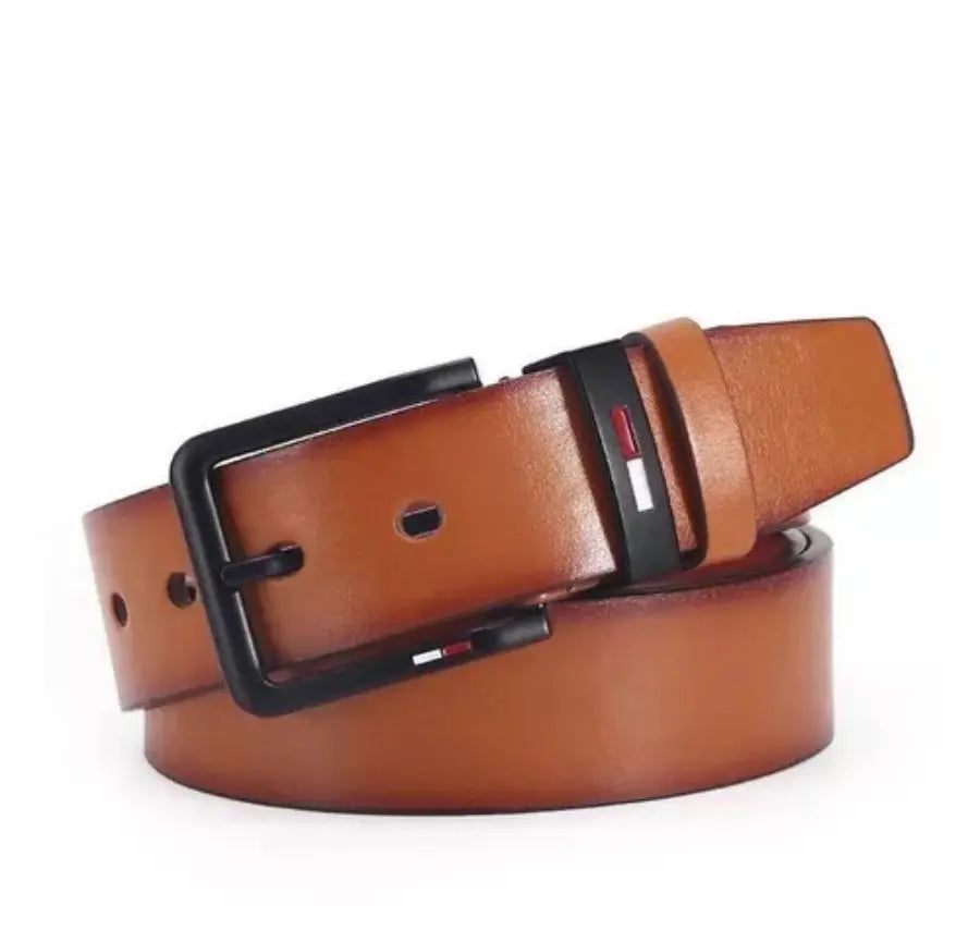 Men's PU Leather Alloy Pin Square Buckle Belt Business Leisure Belts 2025