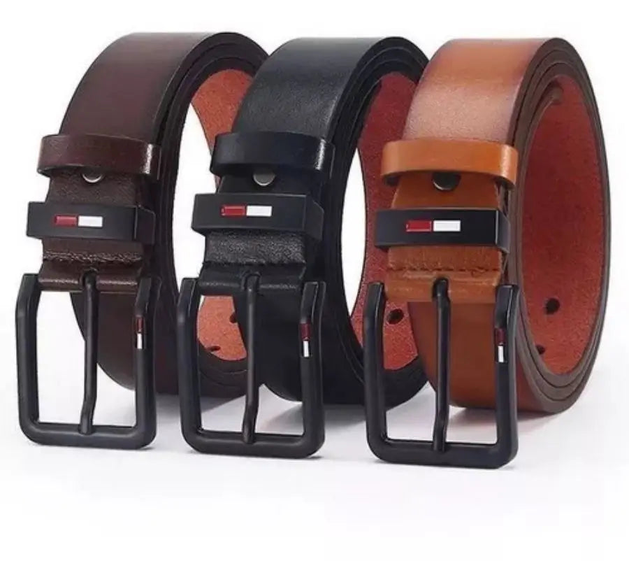 Men's PU Leather Alloy Pin Square Buckle Belt Business Leisure Belts 2025