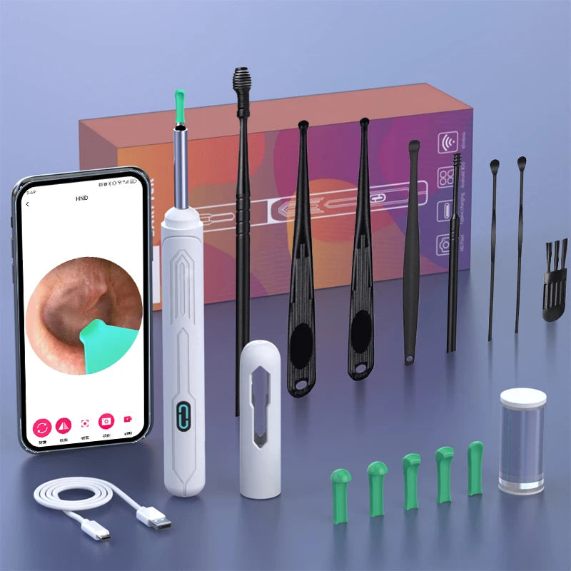 NK3 Pro HD Ear Cleaner with Camera – USB-C Charging Otoscope Wax Removal Tool Set