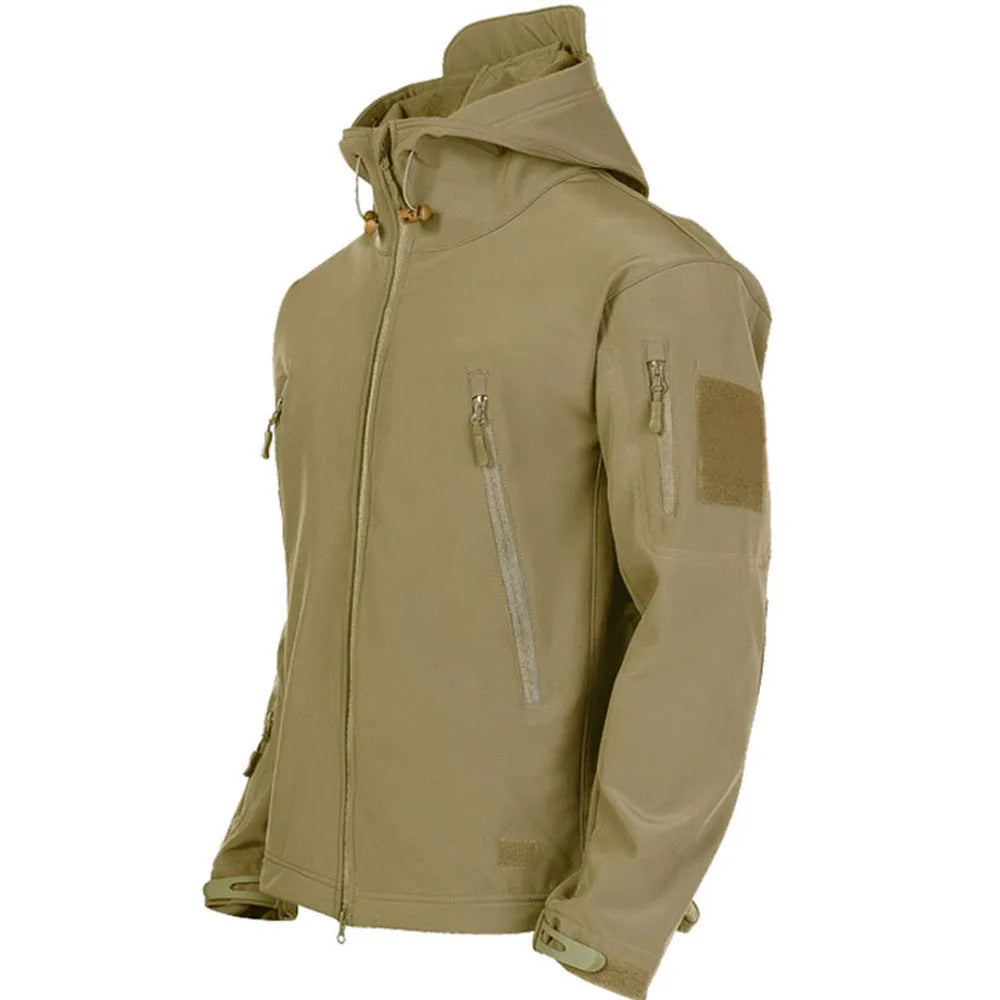 Men’s Military Soft Shell Tactical Jacket – Waterproof, Windproof, Combat-Style Hoodie