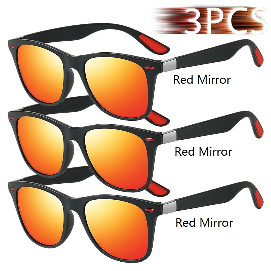 Vintage Square Unisex Sunglasses – 3-Pack Luxury UV400 Protection for Driving, Fishing & Outdoor Style