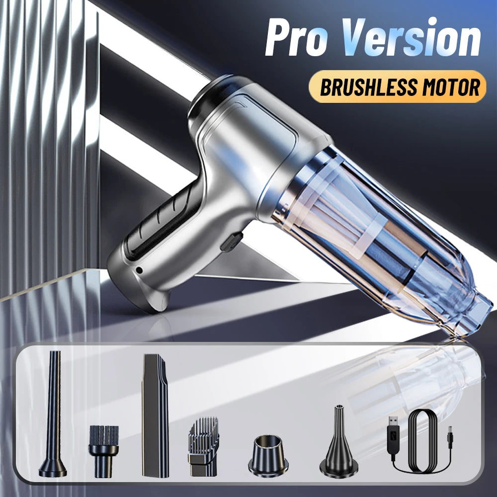 95000PA Portable Wireless Car Vacuum Cleaner – Strong Suction Handheld Vacuum & Blower for Car & Home