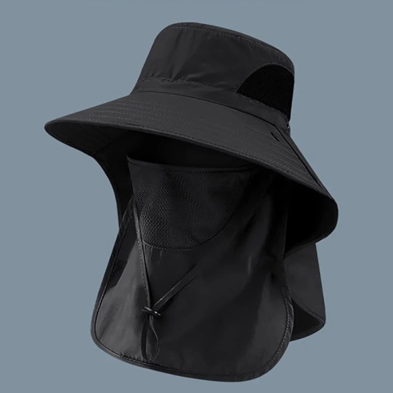 Summer UV Protection Sun Hat – Outdoor Bucket Hat with Neck Flap for Fishing, Hiking, and Camping