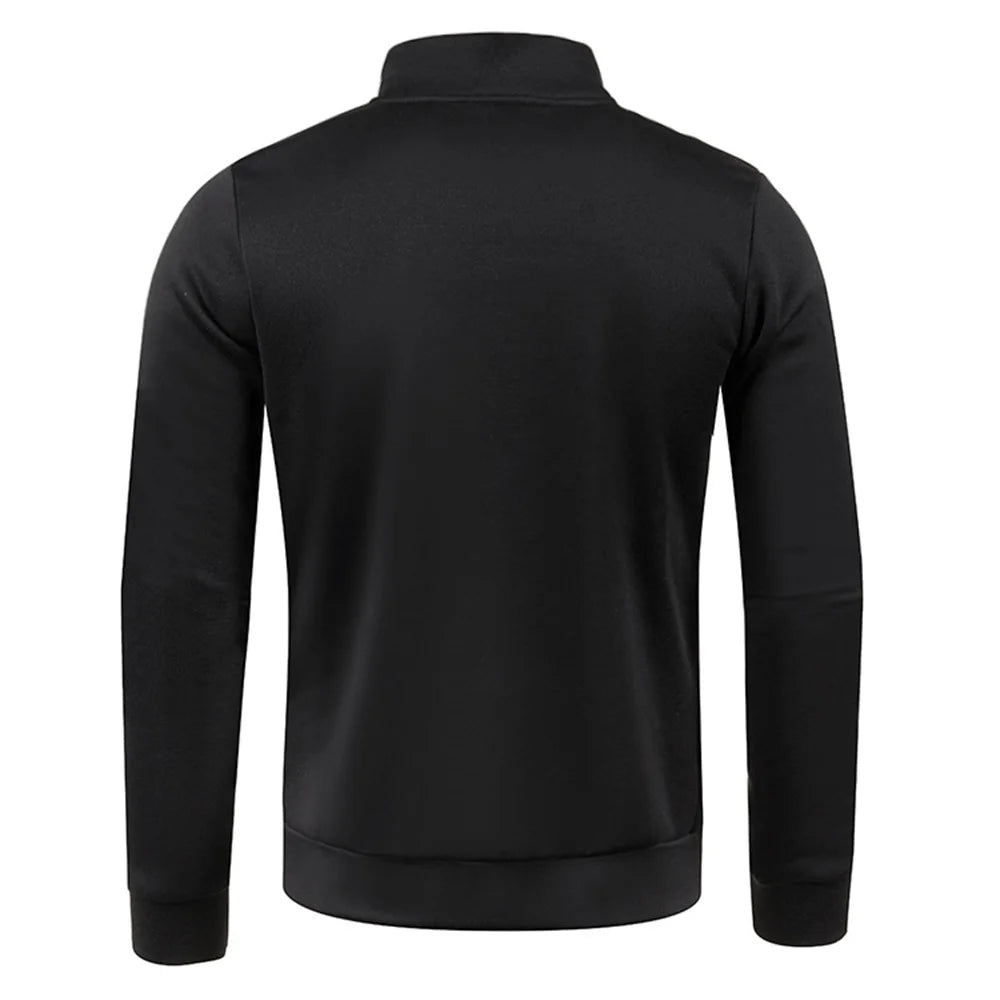Men’s Half-Zip Pullover Sweatshirt – Thick, Warm, Solid Color, Casual Outdoor Hoodie