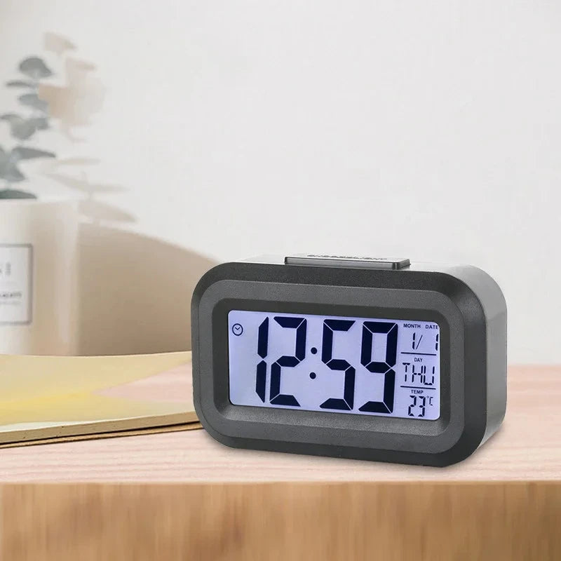 LED Digital Alarm Clock with Backlight & Snooze – Modern Desktop Display