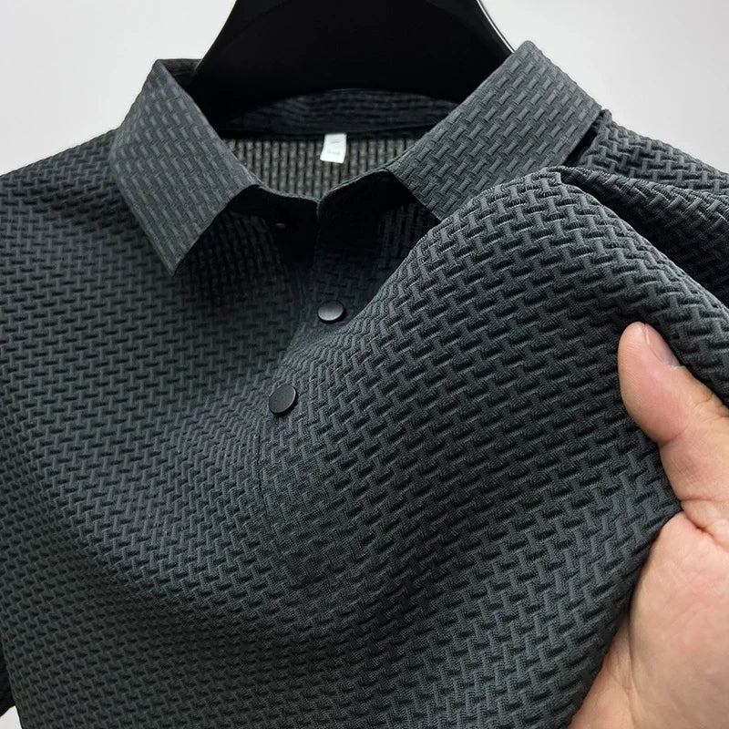 Summer Men’s Ice Silk Polo Shirt – Breathable Short-Sleeved Tee for Business & Casual Wear – Fashionable & Comfortable