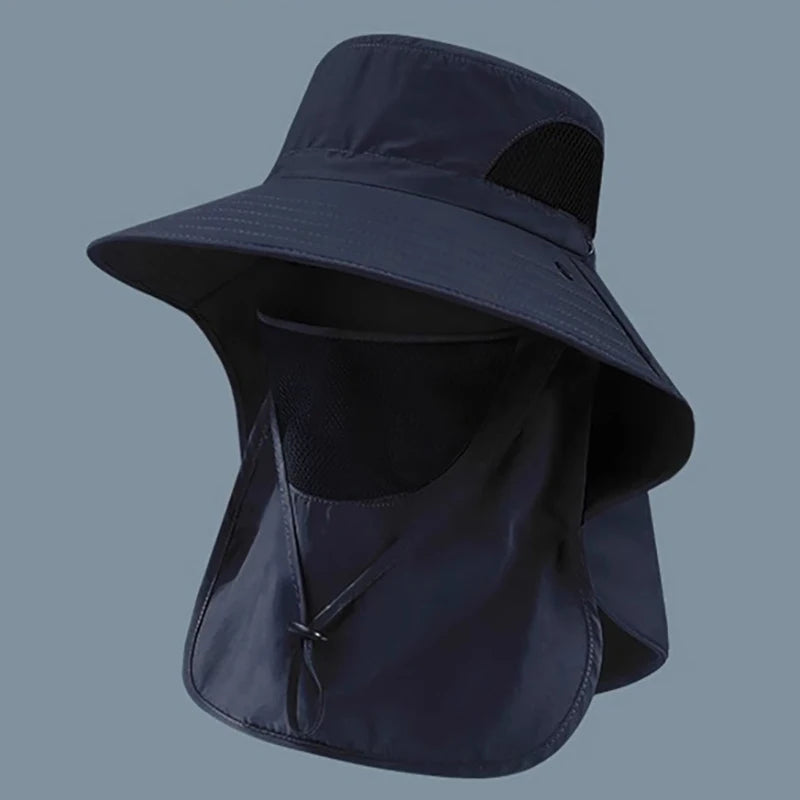 Summer UV Protection Sun Hat – Outdoor Bucket Hat with Neck Flap for Fishing, Hiking, and Camping