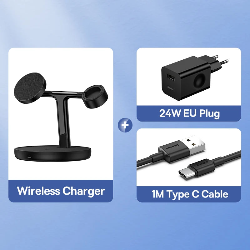 3-in-1 Magnetic Wireless Charging Station – Fast Charge for iPhone, AirPods & Apple Watch