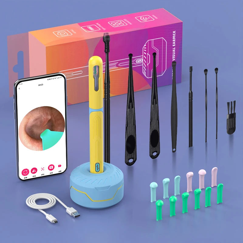 NK3 Pro HD Ear Cleaner with Camera – USB-C Charging Otoscope Wax Removal Tool Set