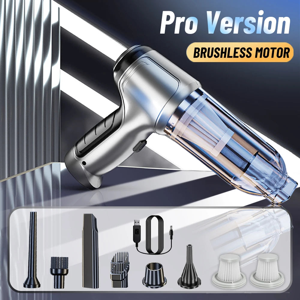95000PA Portable Wireless Car Vacuum Cleaner – Strong Suction Handheld Vacuum & Blower for Car & Home