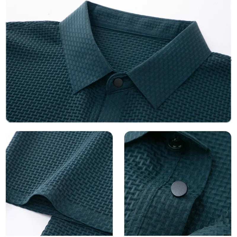Summer Men’s Ice Silk Polo Shirt – Breathable Short-Sleeved Tee for Business & Casual Wear – Fashionable & Comfortable