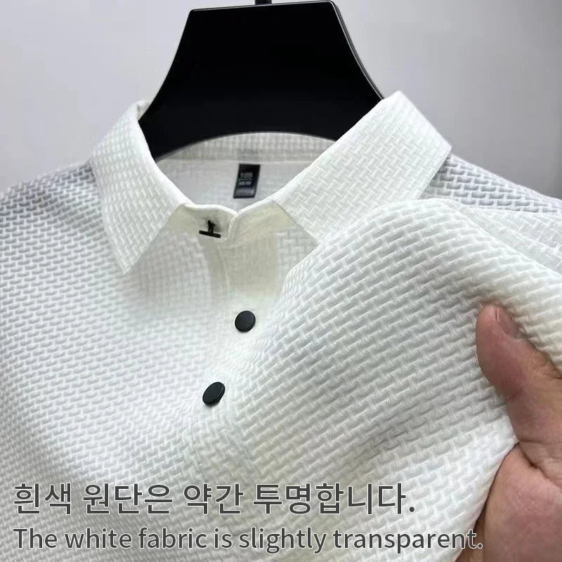Summer Men’s Ice Silk Polo Shirt – Breathable Short-Sleeved Tee for Business & Casual Wear – Fashionable & Comfortable
