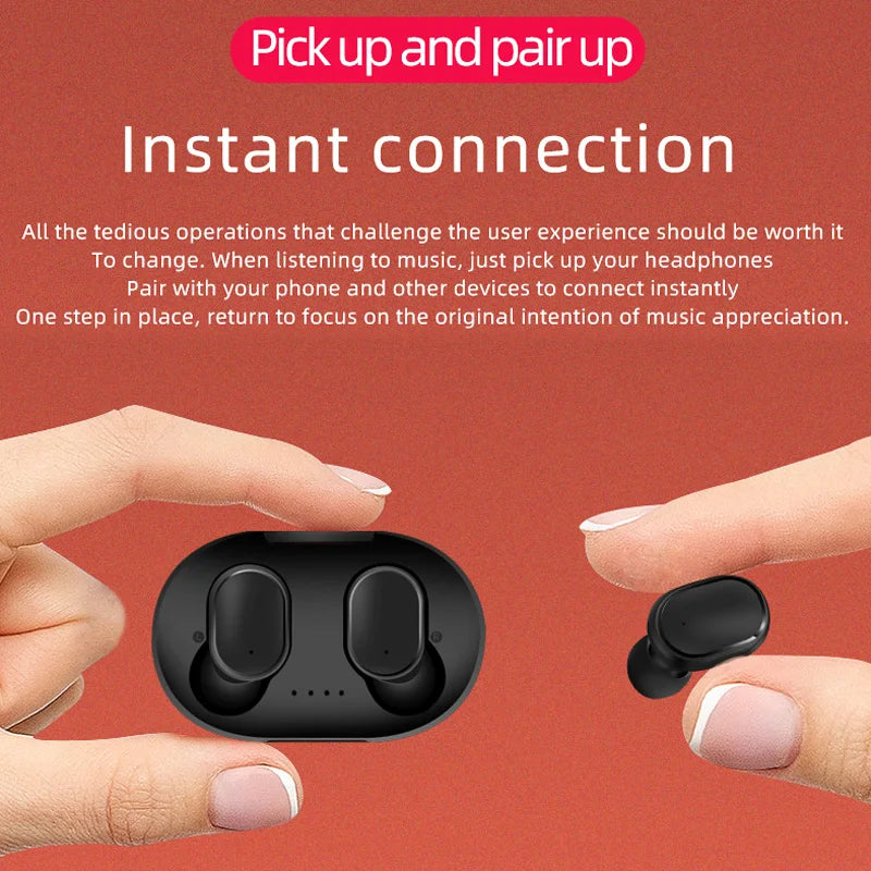 A6S TWS Bluetooth Wireless Earphones – Sport Stereo Headphones for Xiaomi, Huawei, iPhone – True Wireless Earbuds