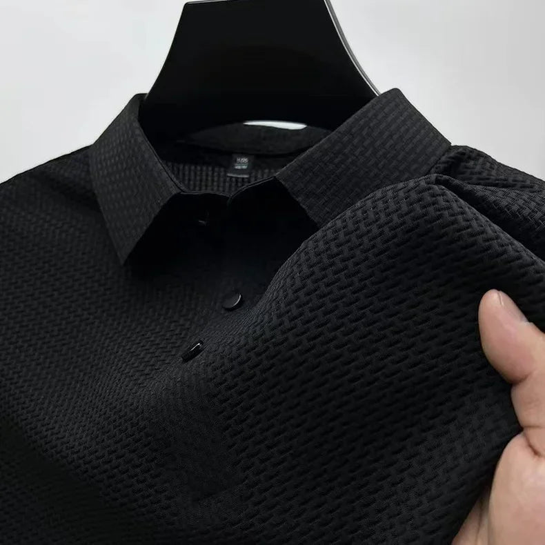 Summer Men’s Ice Silk Polo Shirt – Breathable Short-Sleeved Tee for Business & Casual Wear – Fashionable & Comfortable