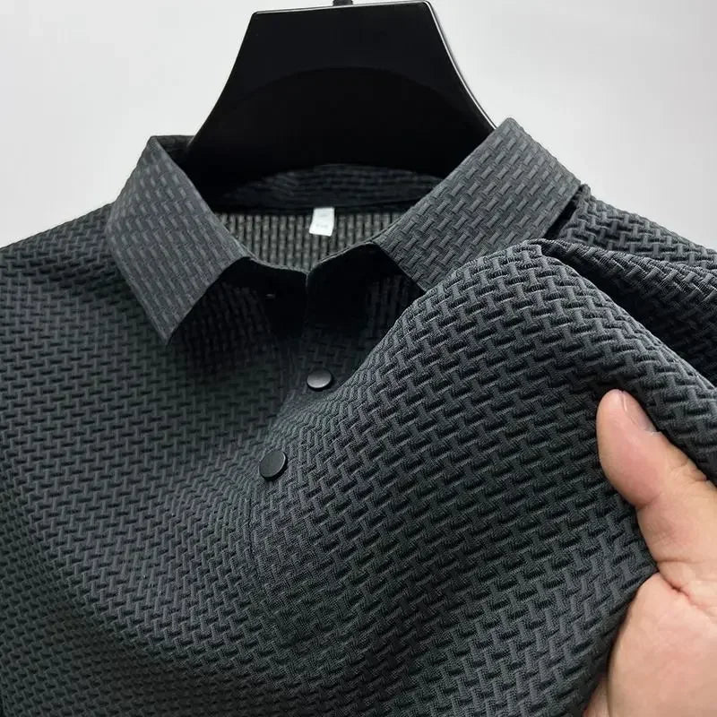 Summer Men’s Ice Silk Polo Shirt – Breathable Short-Sleeved Tee for Business & Casual Wear – Fashionable & Comfortable