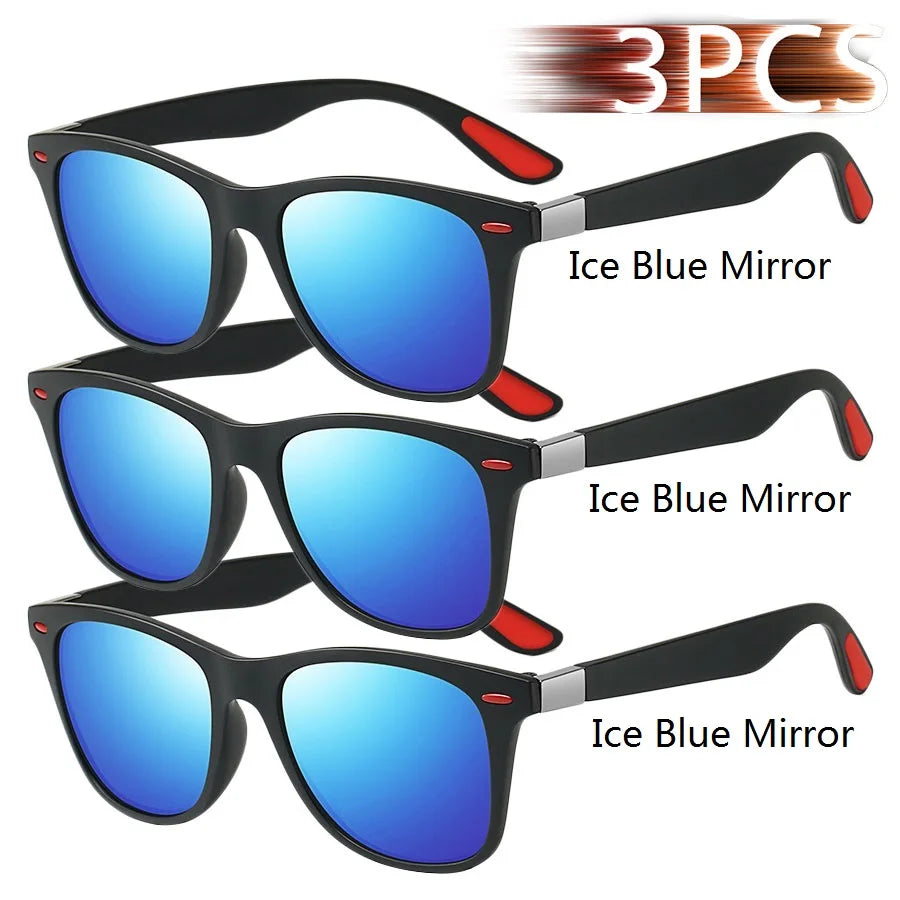Vintage Square Unisex Sunglasses – 3-Pack Luxury UV400 Protection for Driving, Fishing & Outdoor Style