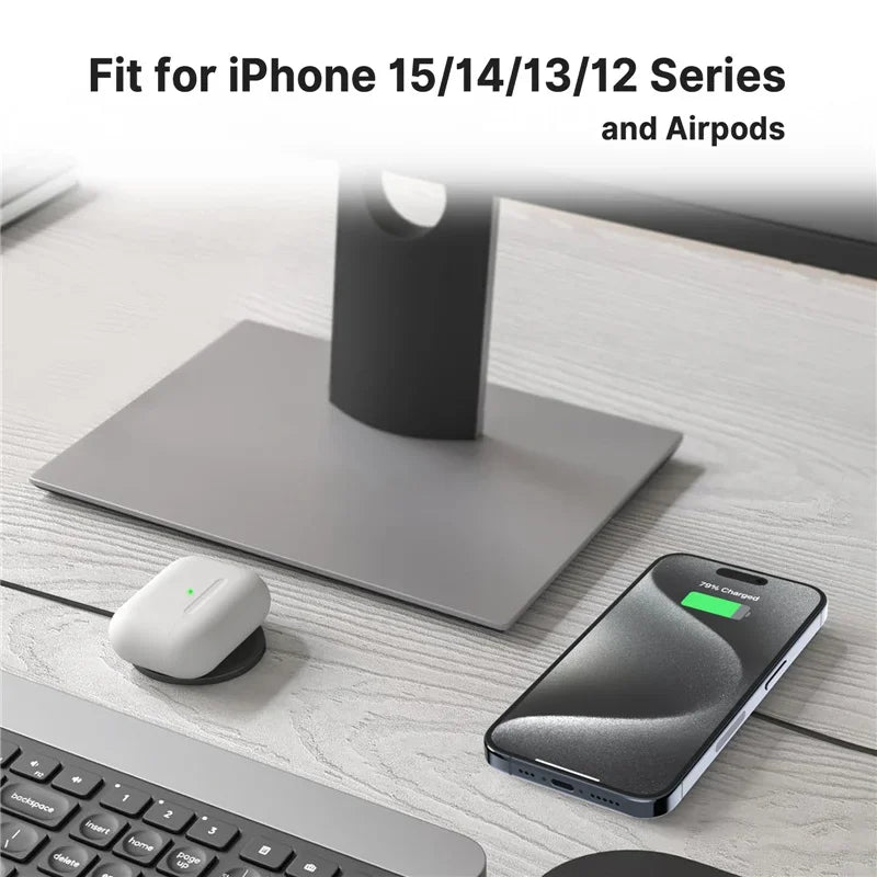 Magnetic Wireless Charger Pad – 100W Fast Charging Dock for iPhone (USB & Type-C Compatible)