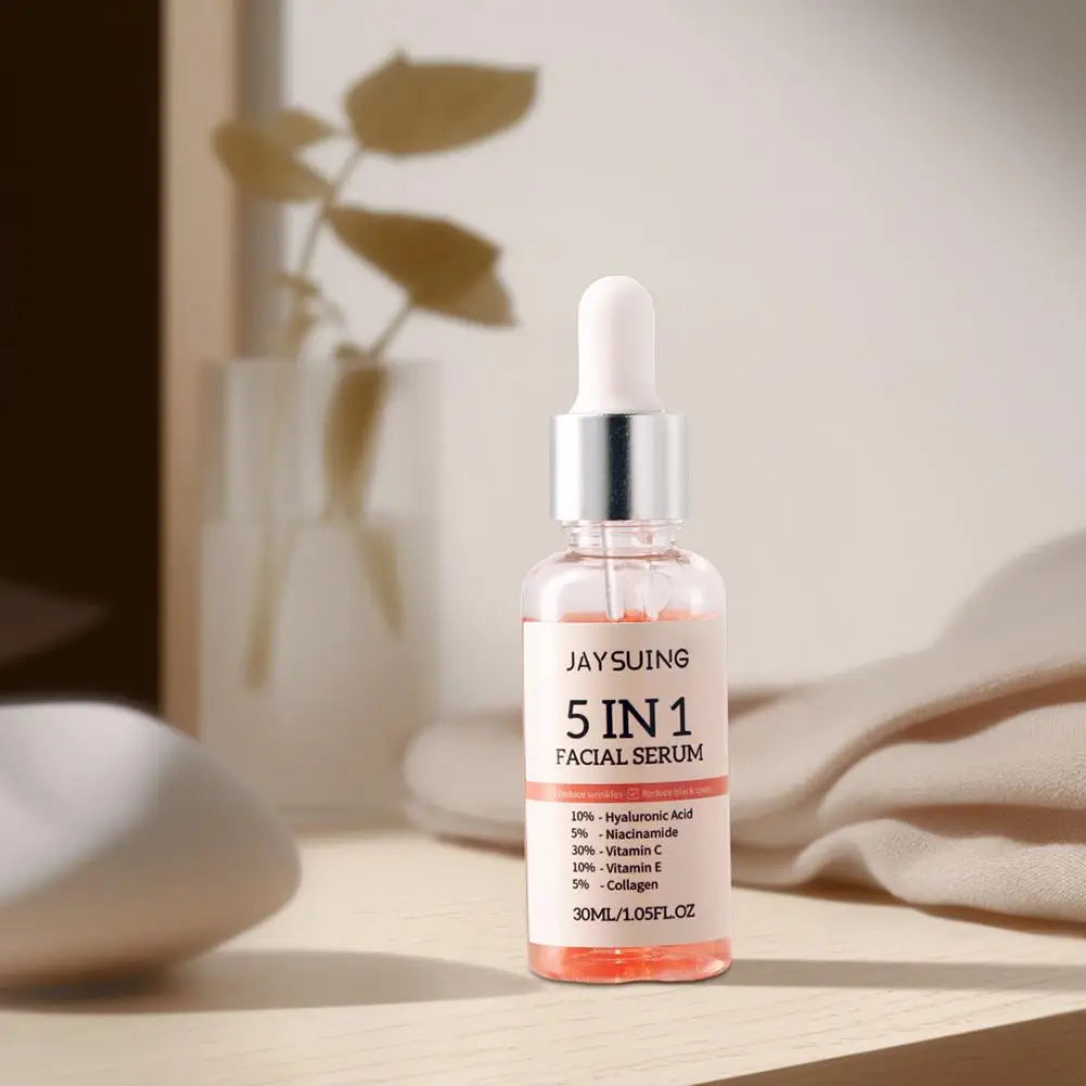 5-in-1 Facial Serum with Vitamin C & Hyaluronic Acid – Deep Moisturizing, Pore Minimizing, Anti-Aging & Skin Nourishing – 30ml