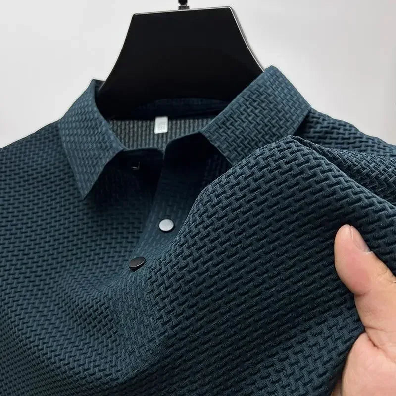 Summer Men’s Ice Silk Polo Shirt – Breathable Short-Sleeved Tee for Business & Casual Wear – Fashionable & Comfortable