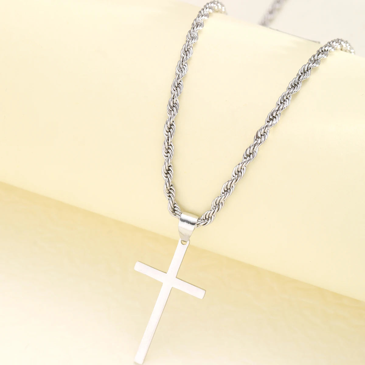 Minimalist Stainless Steel Cross Necklace – Gold Pendant for Men & Women