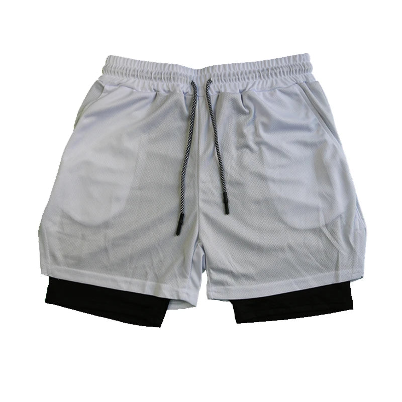Men’s Double-Layer Athletic Shorts – Breathable Quick-Dry Fitness and Beachwear with Mesh Lining