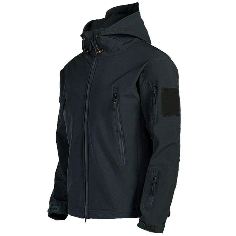Men’s Military Soft Shell Tactical Jacket – Waterproof, Windproof, Combat-Style Hoodie