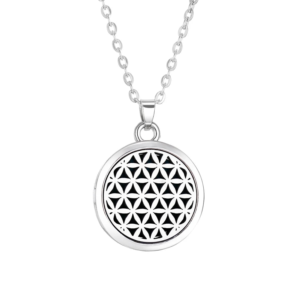 Tree of Life Aromatherapy Necklace - Essential Oil Diffuser Locket Pendant for Women - Aroma Jewelry Gift