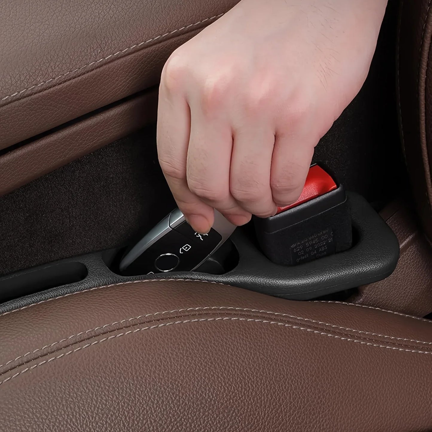 2pc Car Seat Gap Filler & Organizer β Waterproof PU Leather with Dual Grooves
