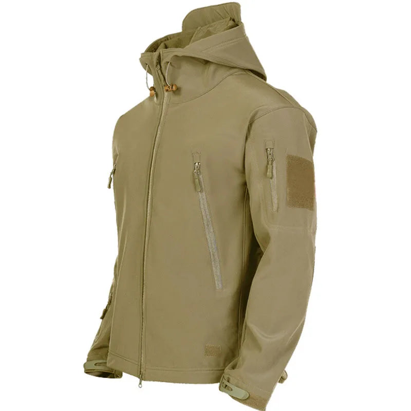 Men’s Military Soft Shell Tactical Jacket – Waterproof, Windproof, Combat-Style Hoodie