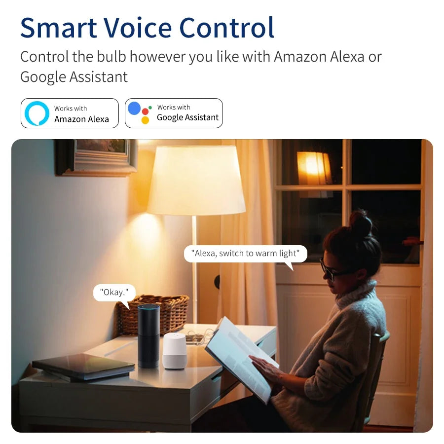 Smart RGB LED Light Bulb – App Controlled, Color-Changing & WiFi Compatible