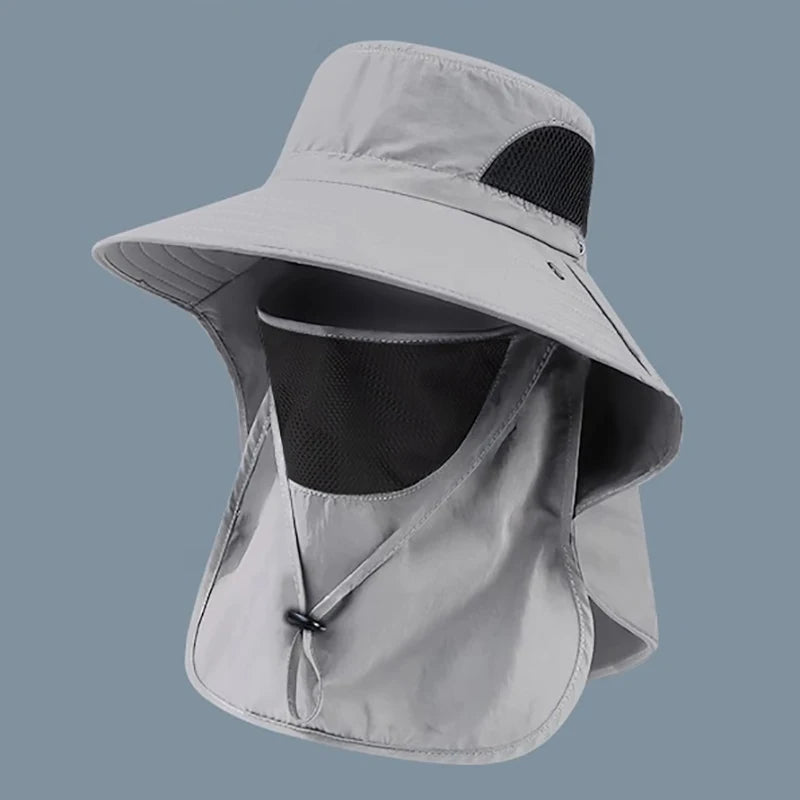 Summer UV Protection Sun Hat – Outdoor Bucket Hat with Neck Flap for Fishing, Hiking, and Camping