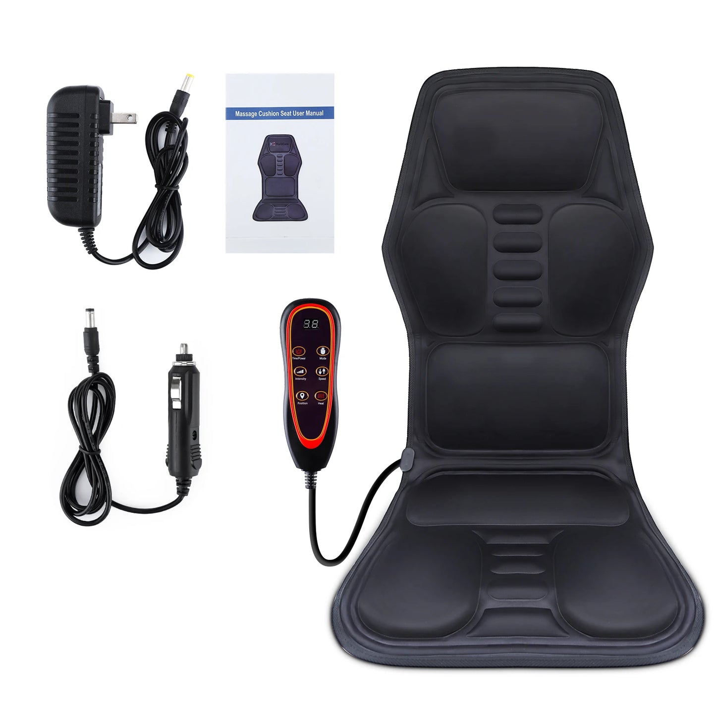 Electric Full-Body Massage Chair Pad – Infrared Heat & Vibration Therapy for Home, Car, or Office