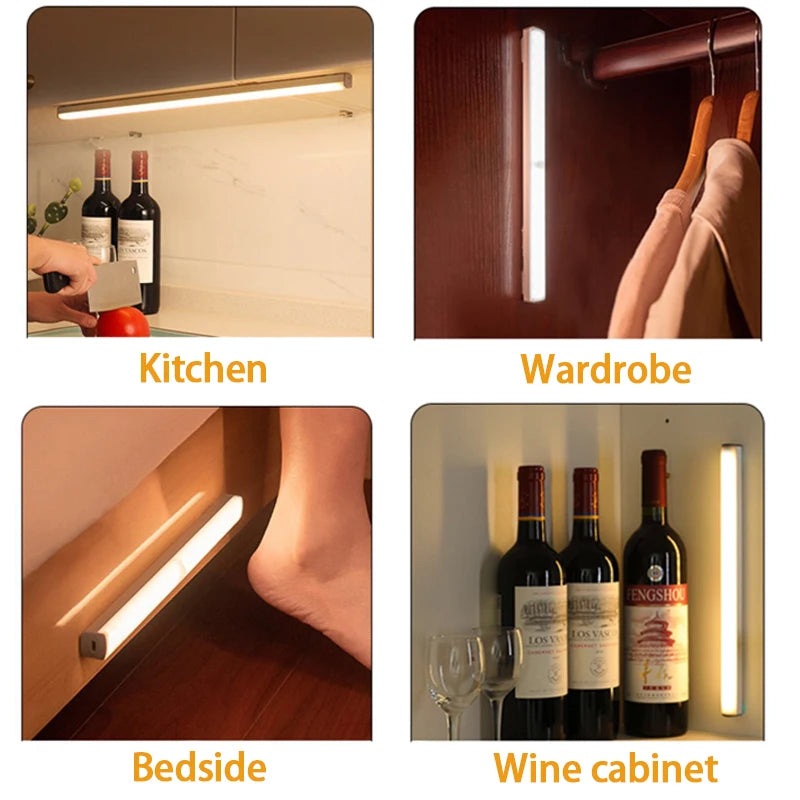 GlowStep™ Rechargeable Motion Sensor LED Light – Wireless Backlight for Cabinets, Stairs & More