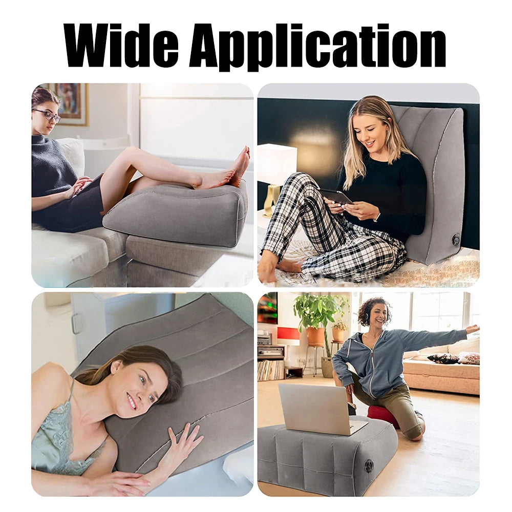 Inflatable PVC Leg Pillow – Portable Wedge Cushion for Knee and Foot Elevation