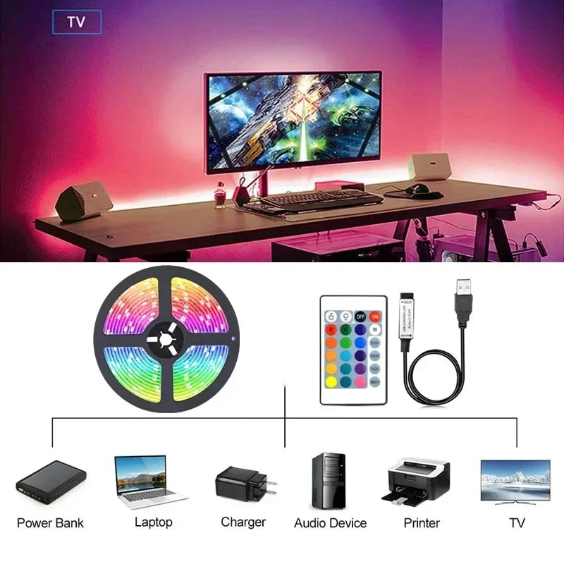 Smart RGB LED Strip Lights β App Controlled & USB Powered for Room, TV, & Decor Vibes