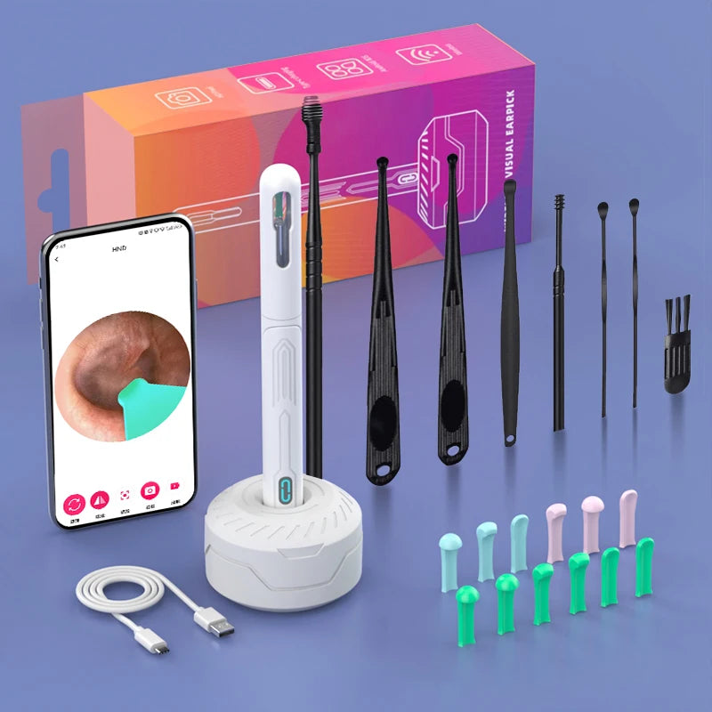 NK3 Pro HD Ear Cleaner with Camera – USB-C Charging Otoscope Wax Removal Tool Set