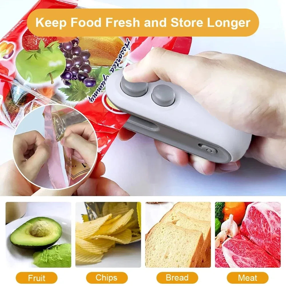 2-in-1 Mini Heat Sealer β Rechargeable Bag Sealer & Cutter for Snacks