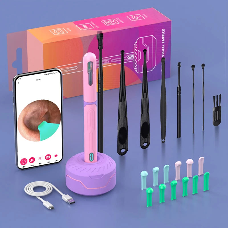 NK3 Pro HD Ear Cleaner with Camera – USB-C Charging Otoscope Wax Removal Tool Set