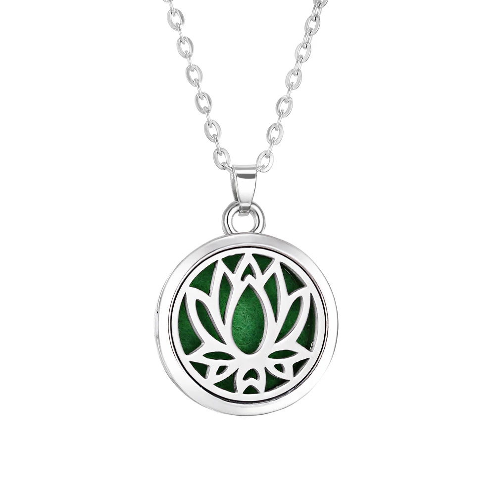 Tree of Life Aromatherapy Necklace - Essential Oil Diffuser Locket Pendant for Women - Aroma Jewelry Gift