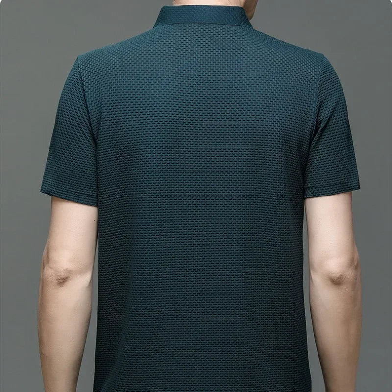 Summer Men’s Ice Silk Polo Shirt – Breathable Short-Sleeved Tee for Business & Casual Wear – Fashionable & Comfortable