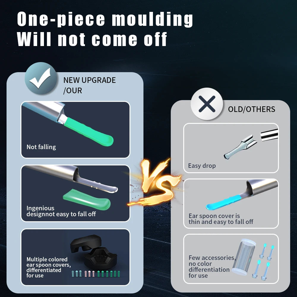 NK3 Pro HD Ear Cleaner with Camera – USB-C Charging Otoscope Wax Removal Tool Set