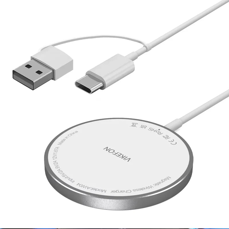 Magnetic Wireless Charger Pad – 100W Fast Charging Dock for iPhone (USB & Type-C Compatible)