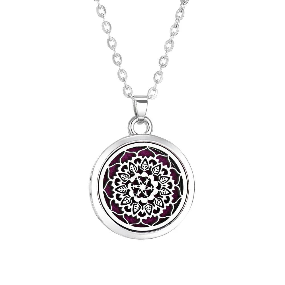Tree of Life Aromatherapy Necklace - Essential Oil Diffuser Locket Pendant for Women - Aroma Jewelry Gift