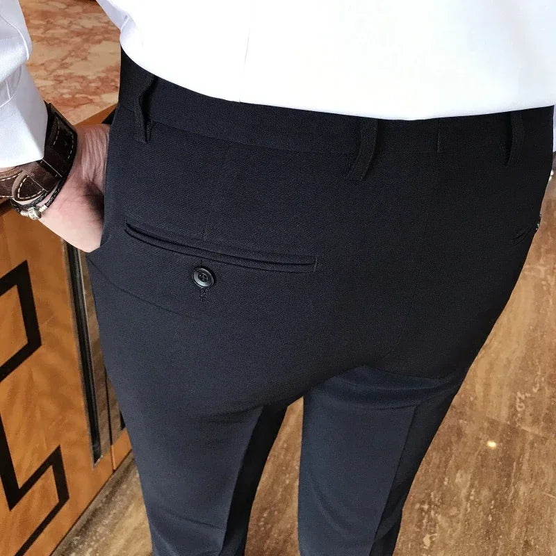 Men's Slim Fit Formal Suit Pants – Business, Wedding & Office Wear