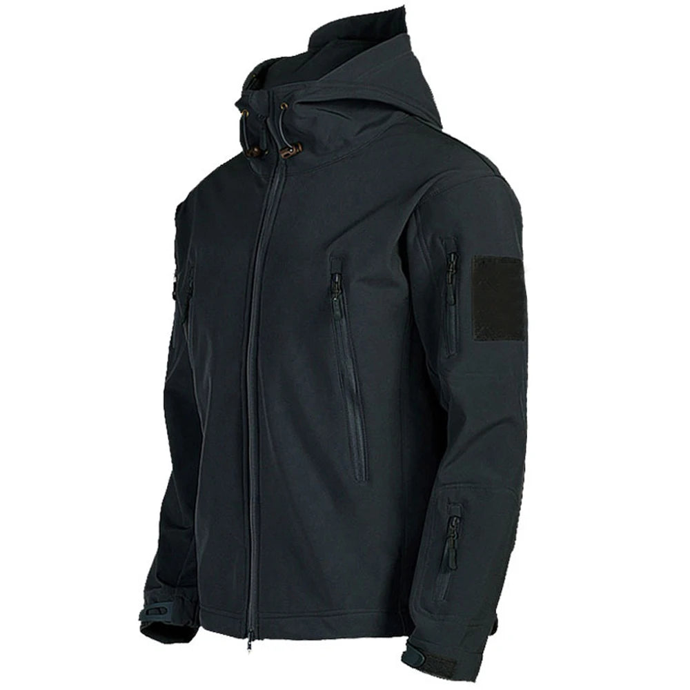 Men’s Military Soft Shell Tactical Jacket – Waterproof, Windproof, Combat-Style Hoodie