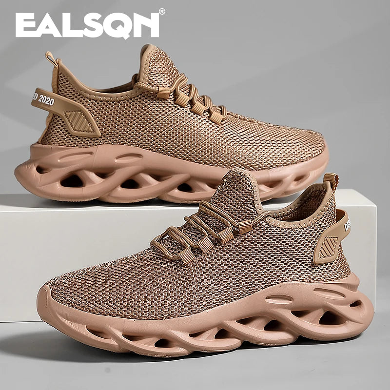 Men's Breathable Running Sneakers – Lightweight Mesh Jogging & Casual Sports Shoes with Shock Absorption