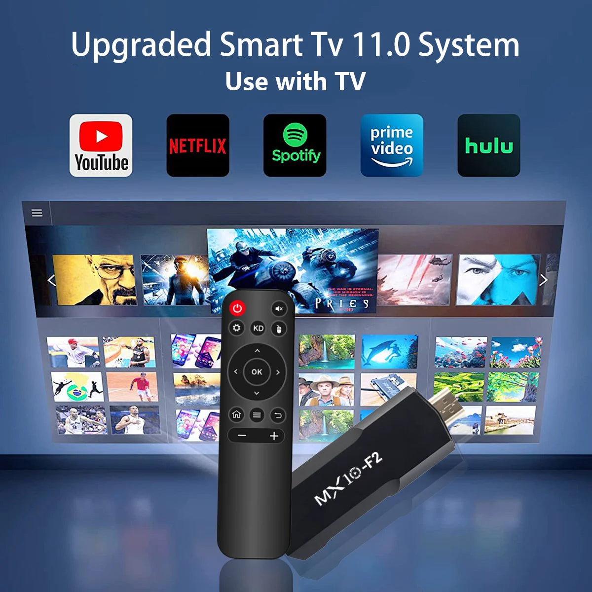 Android 2024 TV Stick - 1GB RAM, 8GB Storage, 4K Support - MX10 F2 TV Box, EU Android Streaming Stick