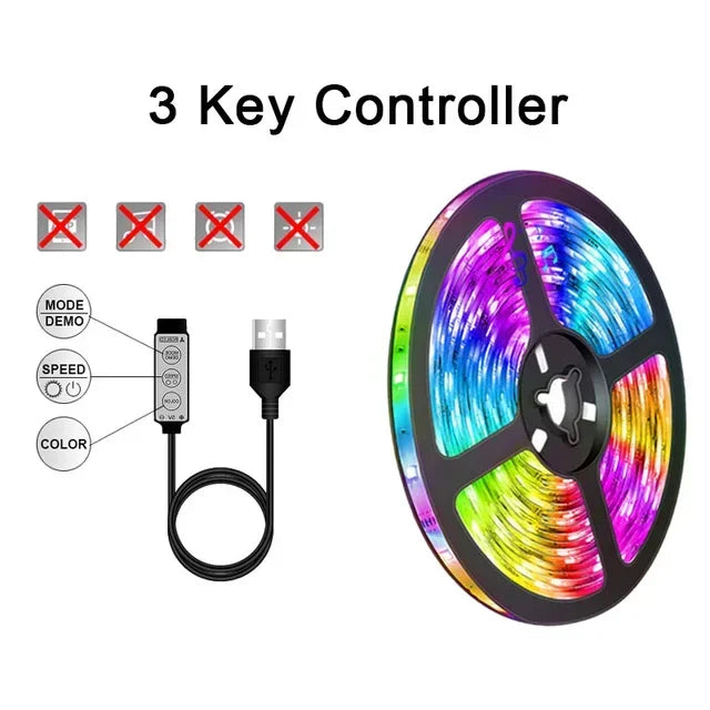 Smart RGB LED Strip Lights β App Controlled & USB Powered for Room, TV, & Decor Vibes