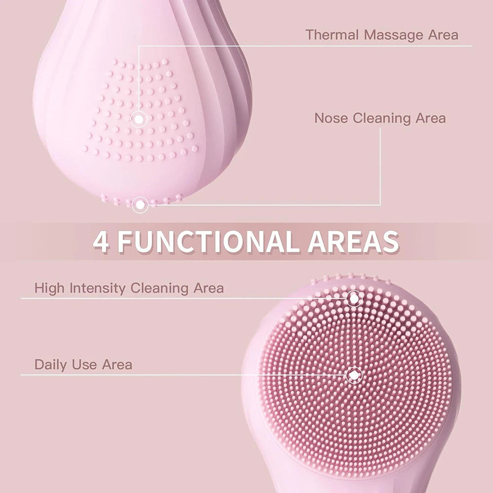 Sonic Waterproof Facial Cleansing Brush – Rechargeable Exfoliating Scrubber for Deep Clean & Skin Care Tool